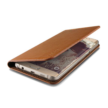 Verus Samsung Galaxy S6 Edge Plus Genuine Leather Wallet Case - Brown