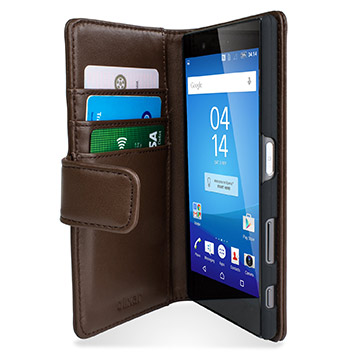 Olixar Sony Xperia Z5 Genuine Leather Wallet Case - Brown
