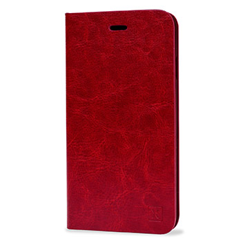 Housse Portefeuille Support iPhone 6S / 6 Olixar Imit Cuir - Rouge