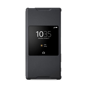 Official Sony Xperia Z5 Premium Style Cover Smart Window Case - Black
