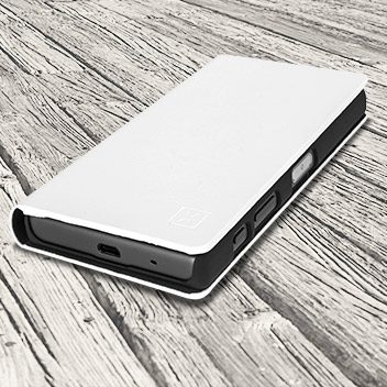 Olixar Leather-Style Sony Xperia Z5 Compact Wallet Stand Case - White