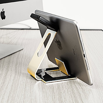 Aluminium Apple Watch Stand with iPhone and iPad Holder - Gold