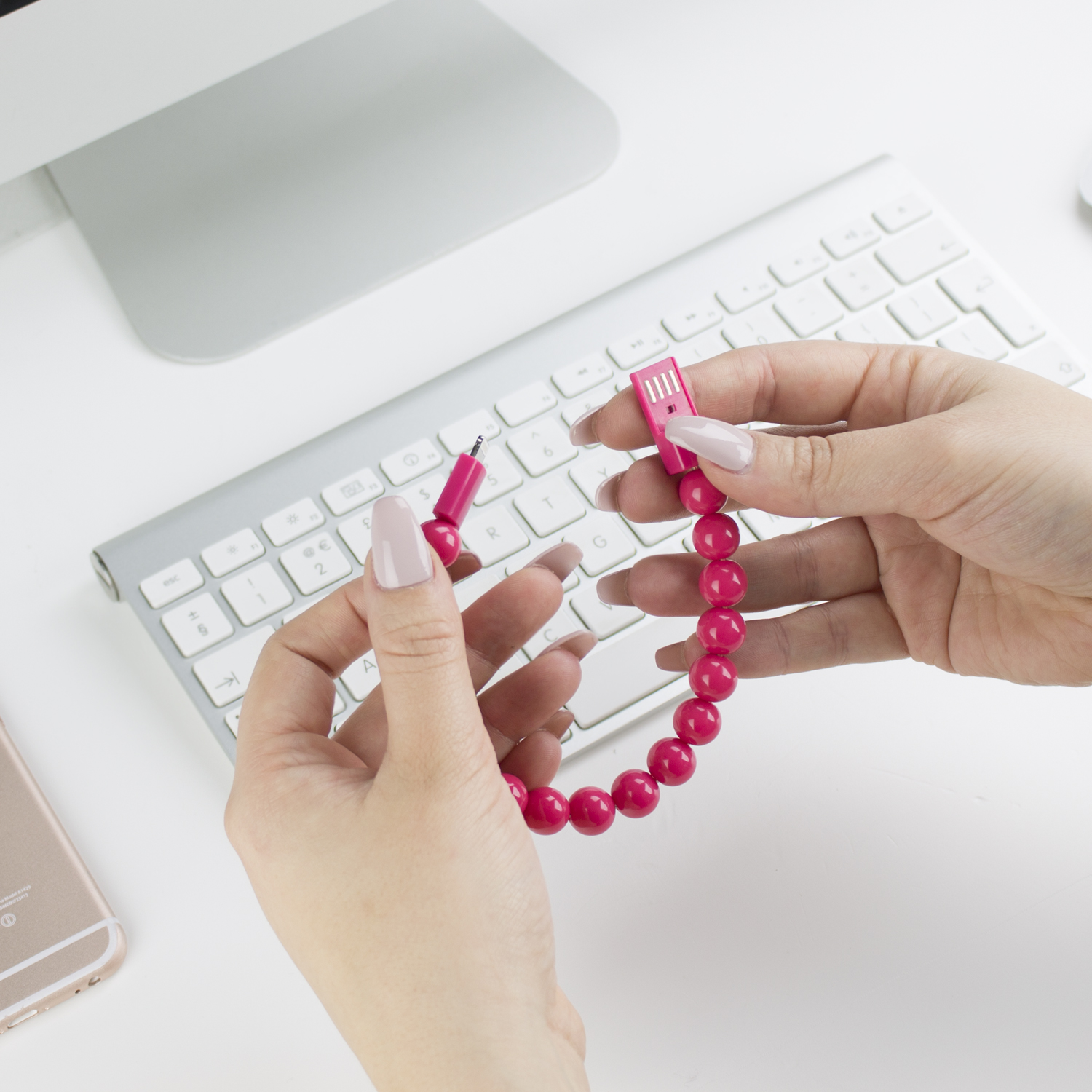 Olixar Power Bracelet Lightning Cable Hot Pink