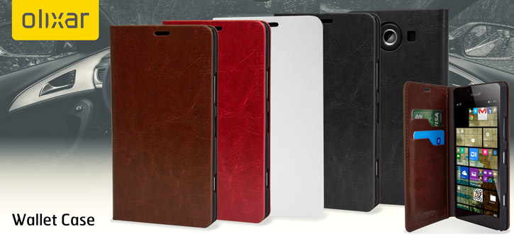 Olixar Leather-Style Microsoft Lumia 950 Wallet Case - Brown
