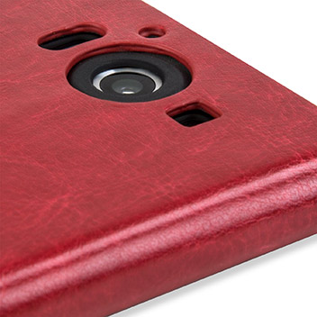 Housse Portefeuille Microsoft Lumia 950 Olixar Imitation Cuir - Rouge