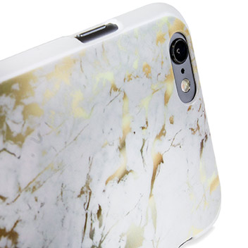 Adarga Marble-Effect iPhone 6S / 6 Shell Case - Gold / White