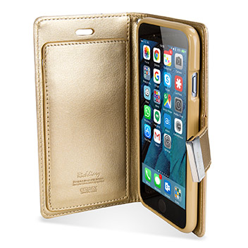 Housse portefeuille iPhone 6S / 6 Mercury Rich Diary Premium - Or