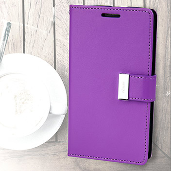 Mercury Rich Diary Samsung Galaxy S6 Premium Wallet Case - Purple