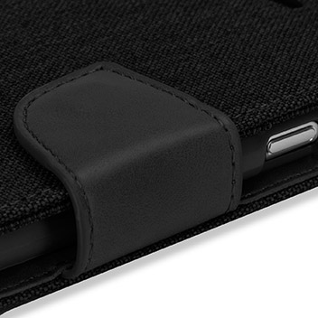 Mercury Canvas Diary iPhone 6S / 6 Wallet Case - Black / Black