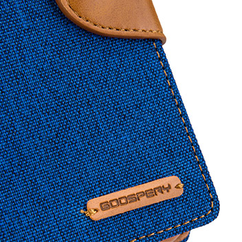 Mercury Canvas Diary iPhone 6S Plus / 6 Plus Wallet Case - Blue / Camel