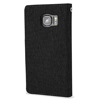 Mercury Canvas Diary Samsung Galaxy S6 Wallet Case - Black