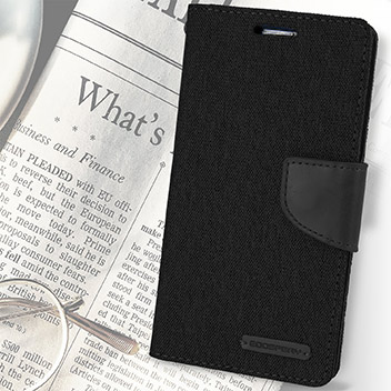Mercury Canvas Diary Samsung Galaxy S6 Wallet Case - Black