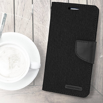 Mercury Canvas Diary Samsung Galaxy S6 Wallet Case - Black