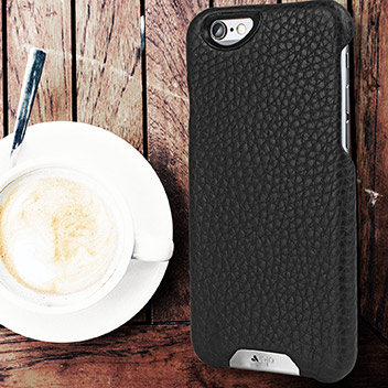 Coque Cuir de Luxe iPhone 6S Vaja Grip - Noire / Rosso