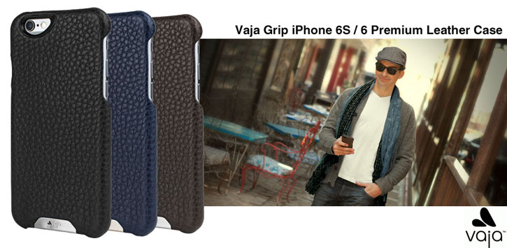 Vaja Grip iPhone 6S / 6 Premium Leather Case - Black / Rosso