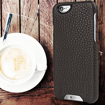 Vaja Grip iPhone 6S / 6 Premium Leather Case - Dark Brown / Birch