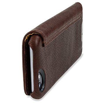 Housse iPhone 6S portefeuille de luxe Vaja Agenda - Marron Foncé