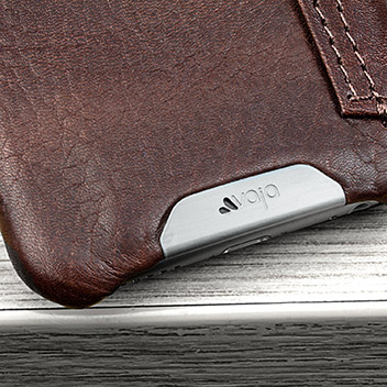 Housse iPhone 6S portefeuille de luxe Vaja Agenda - Marron Foncé