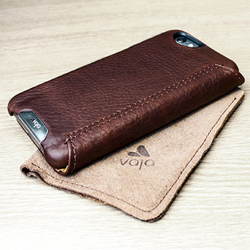 Vaja Wallet Agenda iPhone 6S / 6 Premium Leather Case - Dark Brown