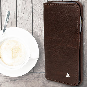 Housse iPhone 6S portefeuille de luxe Vaja Agenda - Marron Foncé