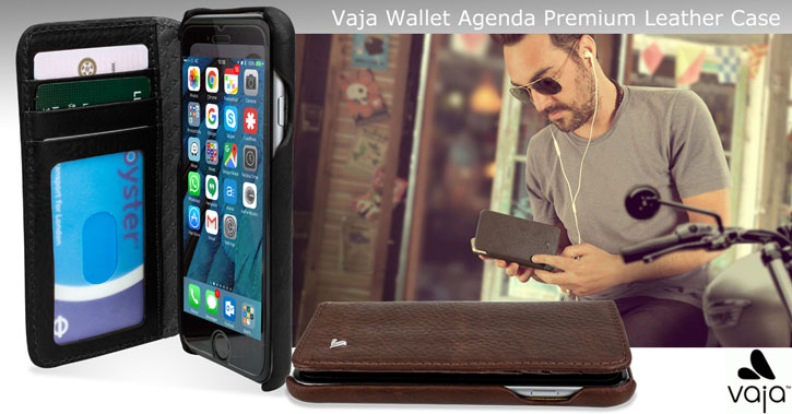 Vaja Wallet Agenda iPhone 6S / 6 Premium Leather Case - Dark Brown