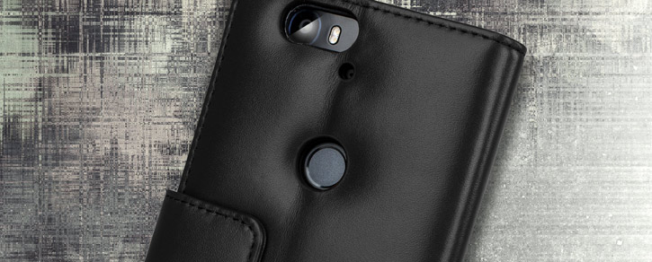 Olixar Premium Genuine Leather Nexus 6P Wallet Case - Black