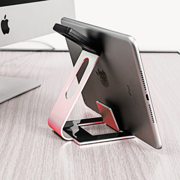 Aluminium Apple Watch Stand with iPhone Holder - Rose Gold