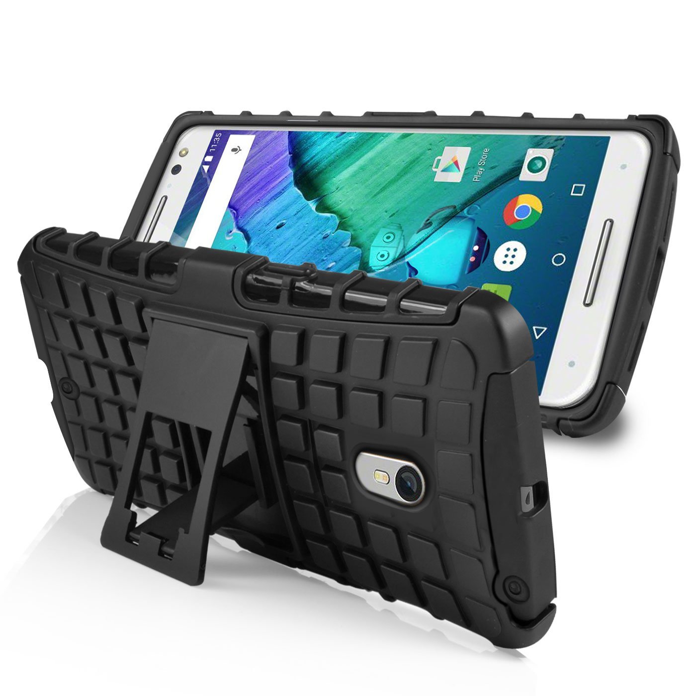 Armourdillo Hybrid Protective Case for Motorola Moto X Style - Black