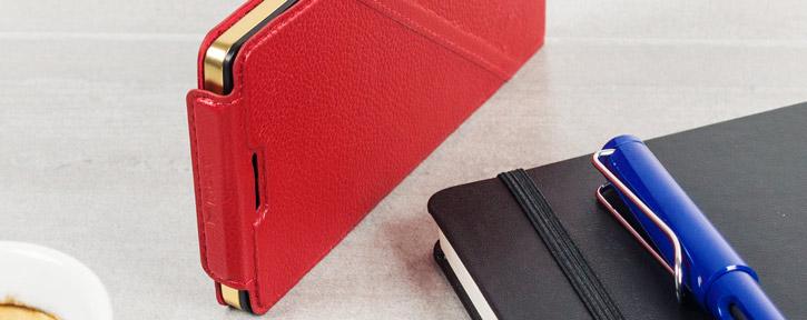 Mozo Microsoft Lumia 950 XL Genuine Leather Flip Cover - Red