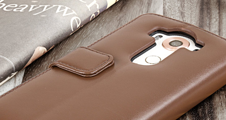 Olixar Genuine Leather LG V10 Plånboksfodral - Brun