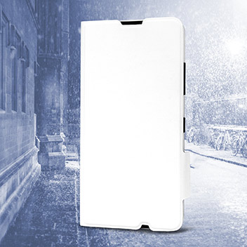 Mozo Microsoft Lumia 550 Flip Cover Case - White