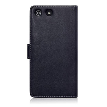 Olixar Leather-Style Sony Xperia M5 Wallet Case - Black / Tan