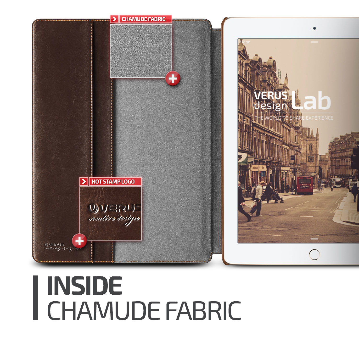 Verus Dandy Leather-Style iPad Pro Case - Brown