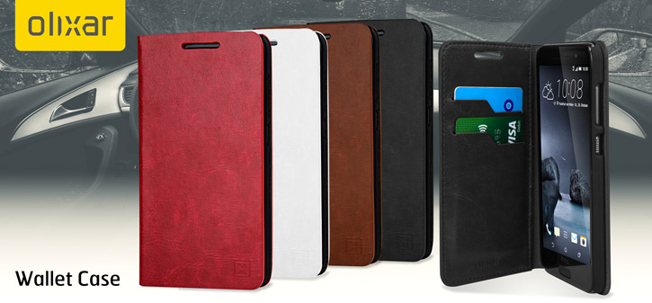 Olixar Leather-Style HTC One A9 Wallet Stand Case - Brown