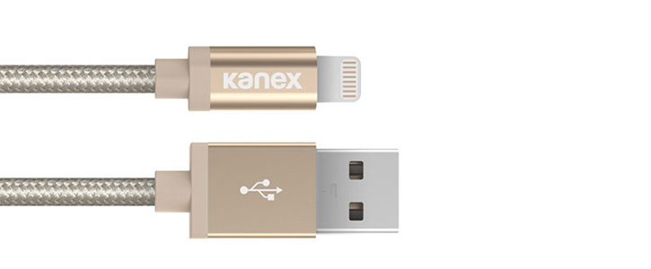 Kanex Aluminium Tip Braided Lightning Cable 1.2M - Gold