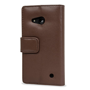 Olixar Microsoft Lumia 550 Genuine Leather Wallet Case - Brown