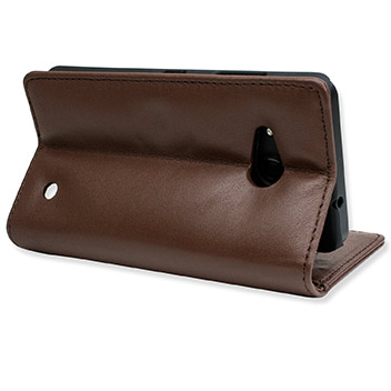 Olixar Microsoft Lumia 550 Genuine Leather Wallet Case - Brown