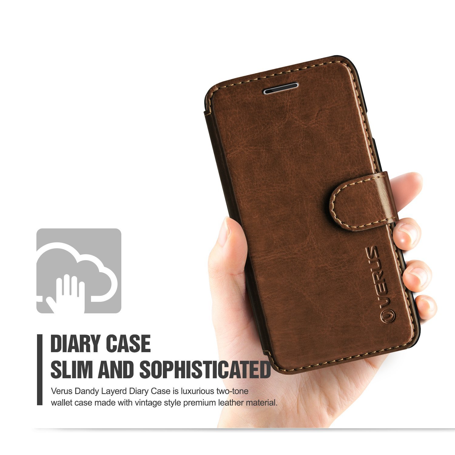 Housse iPhone 6 / 6S Verus Dandy imitation cuir - Marron 