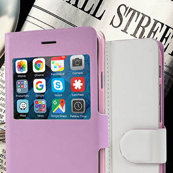 X-Fitted Magic Colour iPhone 6S / 6 View Case - White / Pink