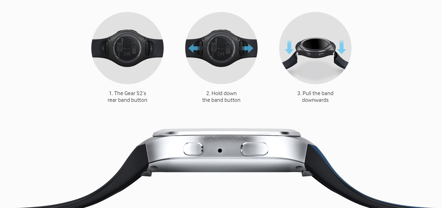 Official Samsung Gear S2 Watch Strap Grey