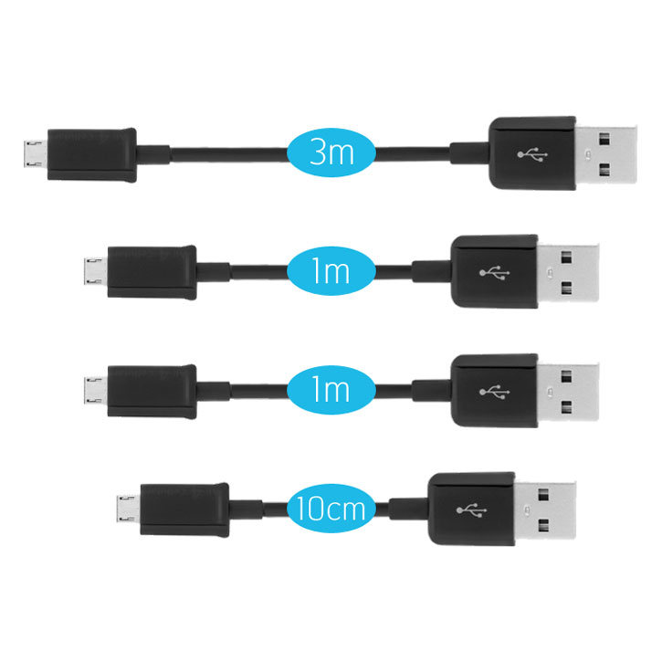 Pack de 4 câbles Micro USB Olixar Charge & Sync. multi-longueurs