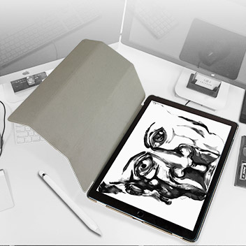 Coque iPad Pro 12.9 2015 Olixar Support Pliable Smart - Or / Transparent