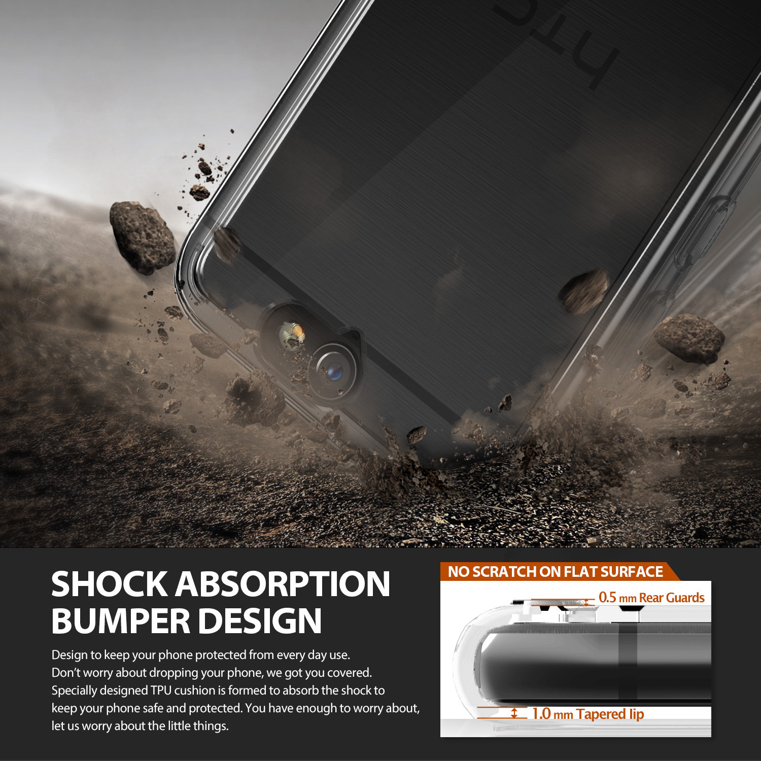 Rearth Ringke Fusion HTC One A9 Case - Smoke Black 