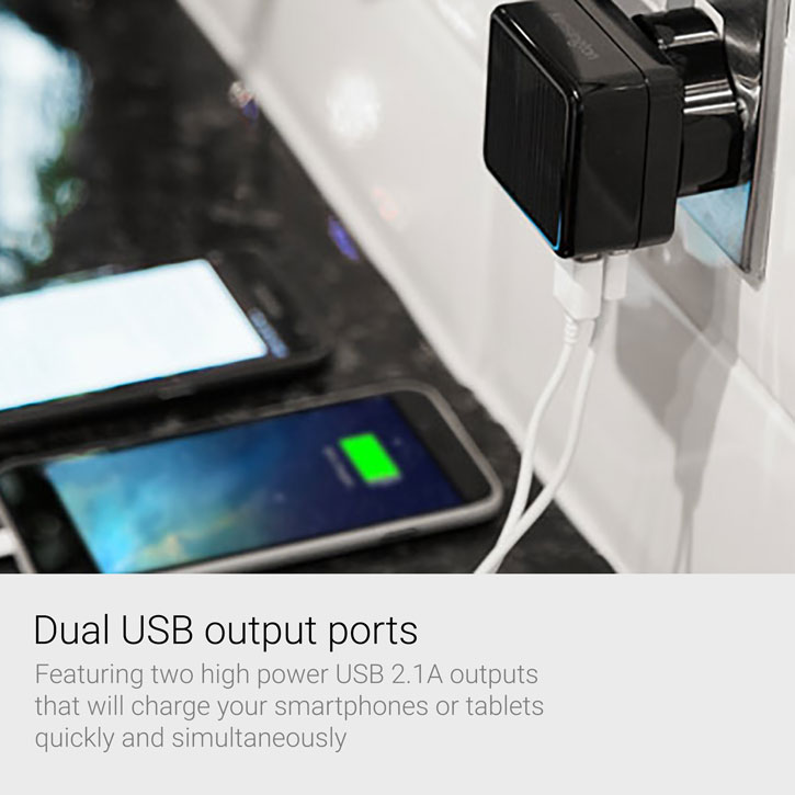 Kensington AbsolutePower 4.2A Dual USB Travel Mains Charging Adapter