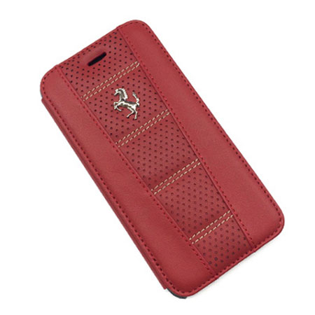 Ferrari 458 iPhone 6S / 6 Genuine Perforated Leather Book Case - Red -  Mobile Fun Ireland