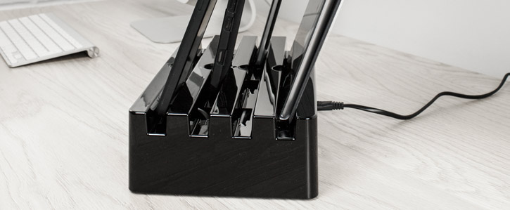 Charge Pit 6-Port Universal Charging Station - Piano Black