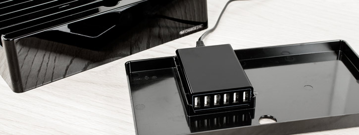 Charge Pit 6-Port Universal Charging Station - Piano Black