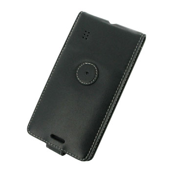 PDair Deluxe Leather Lumia 950 Flip Case - Black
