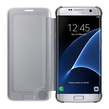 Clear View Cover Officielle Samsung Galaxy S7 Edge – Argent vue intérieure