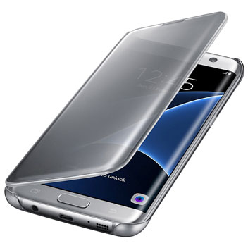 Clear View Cover Officielle Samsung Galaxy S7 Edge – Argent vue sur les ports